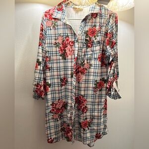 Floral Plaid Women's Dress